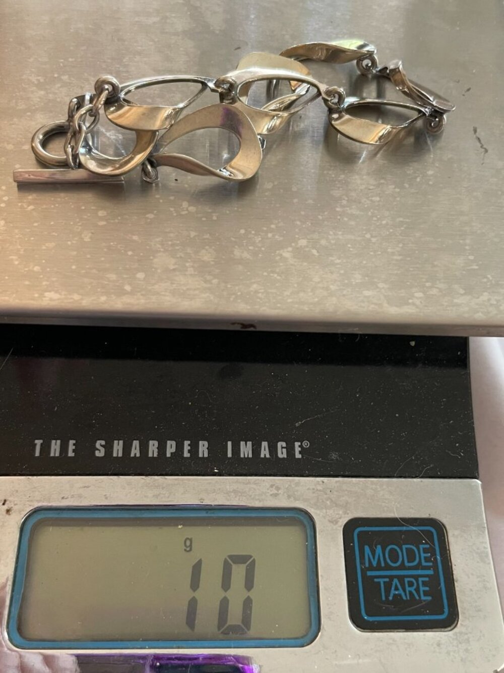 Vintage Sterling Silver Bracelet 925 Denmark Mid Century 10 grams 7.25" Modern - Picture 10 of 11